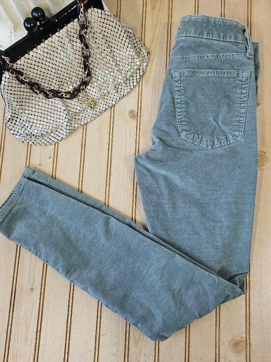 Lucky Brand Denim - Lucky Brand Size 00/24 Green Velvet Ava Super Skinny Jeans Pants Stretch Womens